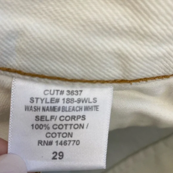 Re/Done || The 80's Long Short Denim Cut Offs Raw Hem Bleach White 29 - Picture 5 of 12